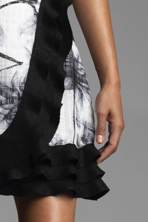 Irfé IRFE Floral Ribbons Cocktail Dress