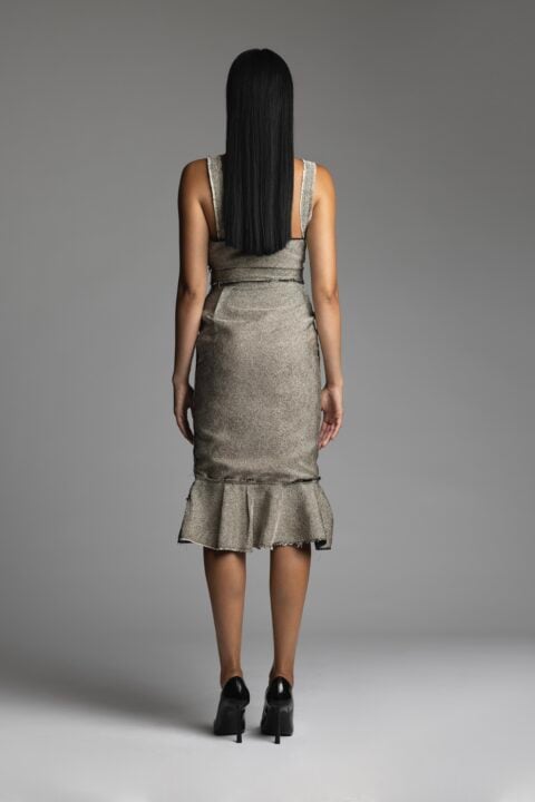 Irfé IRFE Metallic Brocade Cocktail Dress