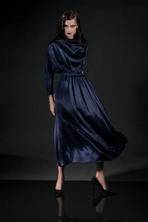 irfé IRFE Navy Silk Evening Dress
