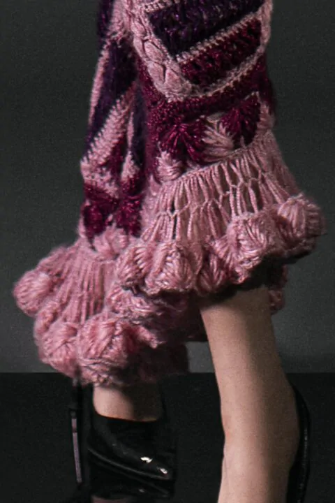 Irfé IRFE Purple Crochet Handmade Dress