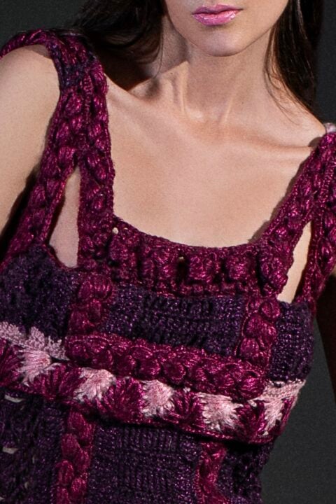Irfé IRFE Purple Crochet Handmade Dress