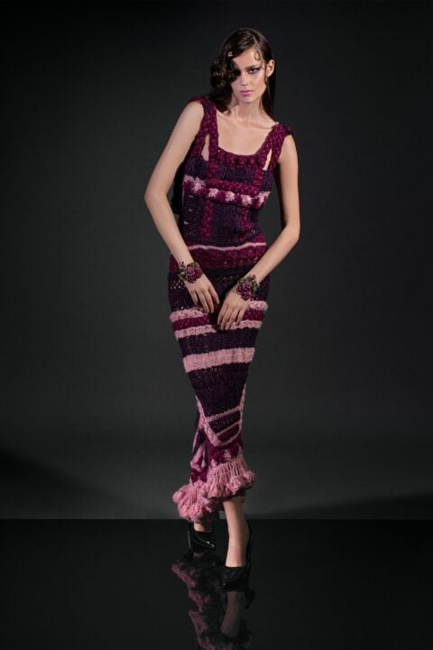 irfé IRFE Purple Crochet Handmade Dress