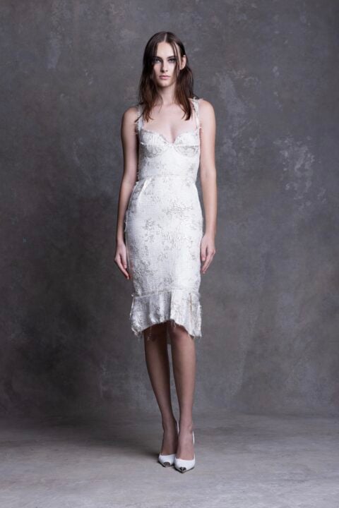 irfé IRFE Silk Metallic Cloque Cocktail Dress