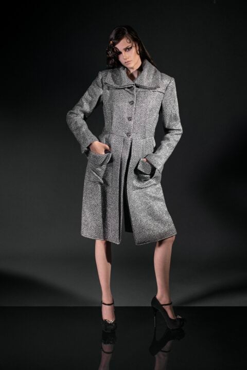 irfé IRFE Silver Metallic Brocade Coat