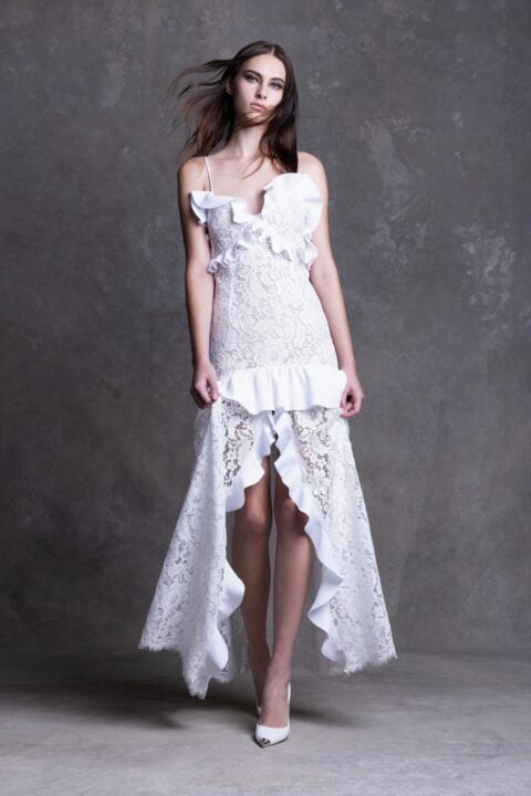 irfé IRFE White Flounces Lace Dress