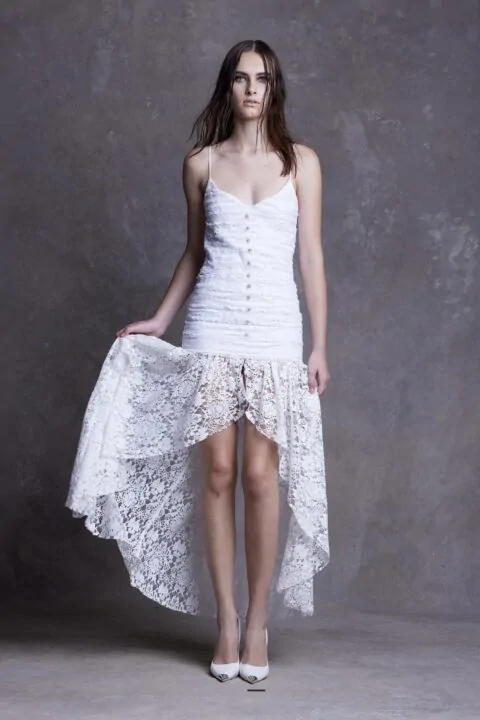 Irfé IRFE White Ribbons Lace Dress