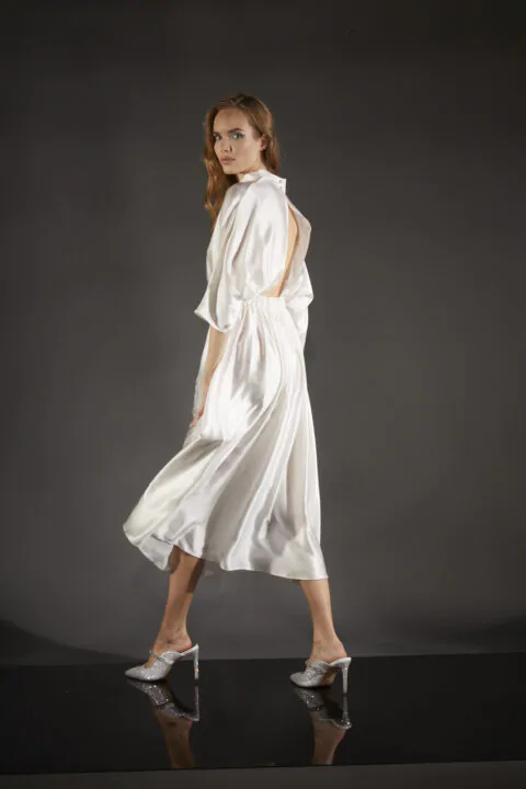 Irfé IRFE White Silk Evening Dress