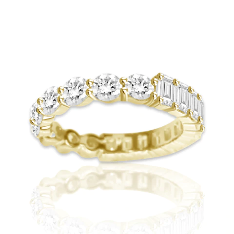 irfé IRFE Round and Emerald cut Diamonds Yellow Gold Ring