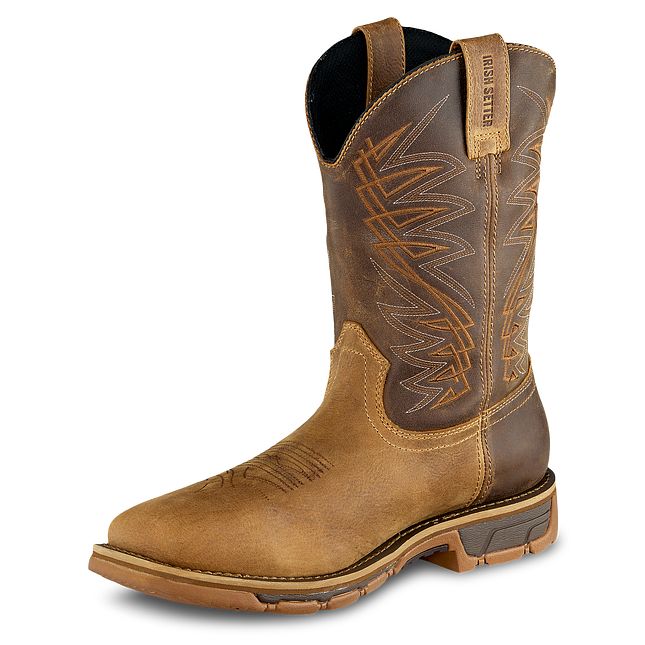 Irish Setter Marshall Men's 11-inch Waterproof Leather Safety Toe Pull-On Boot
