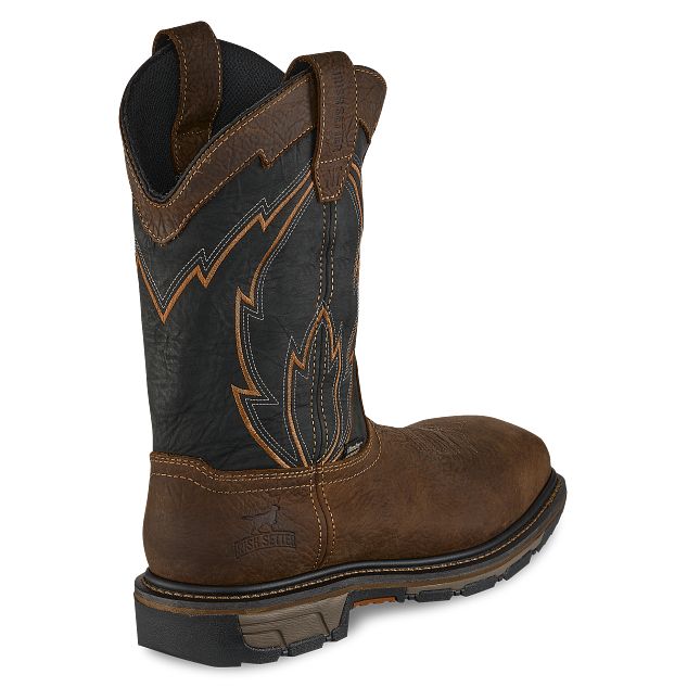 irish setter Marshall Men's 11-inch Waterproof Leather Safety Toe Pull-On Boot