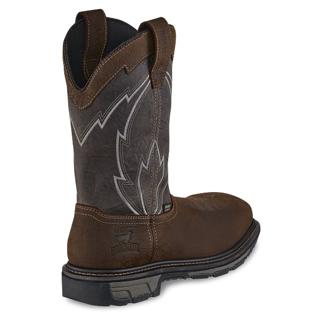 irish setter Marshall Men's 11-inch Waterproof Leather Safety Toe Pull-On Boot