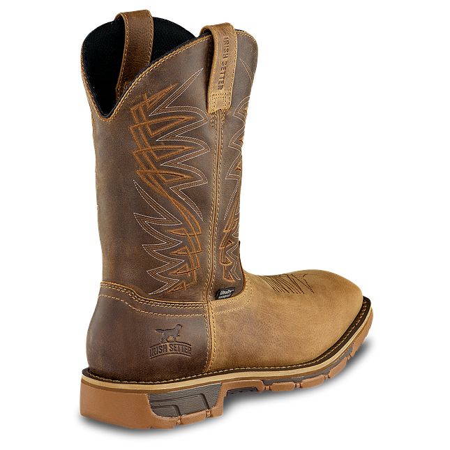 irish setter Marshall Men's 11-inch Waterproof Leather Soft Toe Pull-On Boot