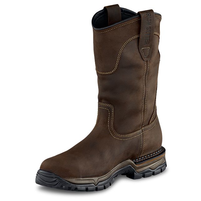 Irish Setter Two Harbors Men's 11-inch Waterproof Leather Safety Toe Pull-On Boot