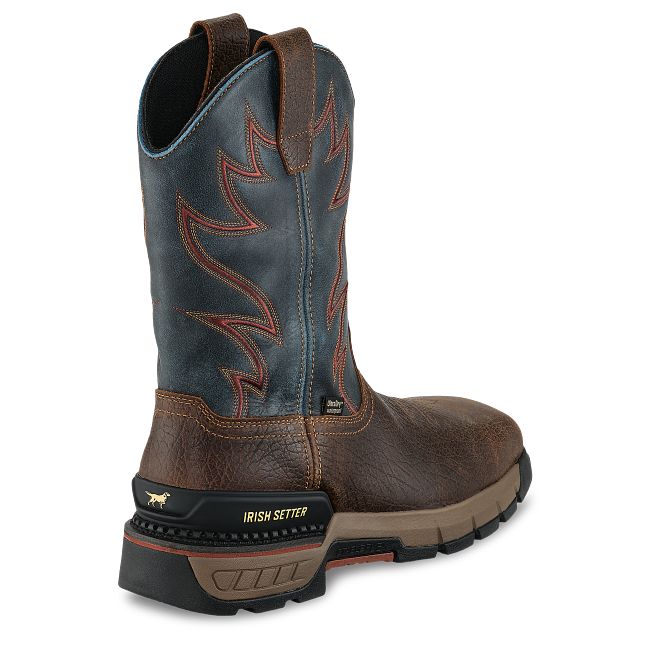 irish setter Two Harbors Men's 11-inch Waterproof Leather Safety Toe Pull-On Boot