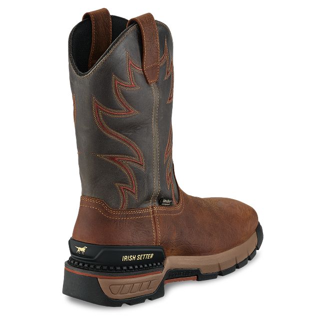 irish setter Two Harbors Men's 11-inch Waterproof Leather Safety Toe Pull-On Boot
