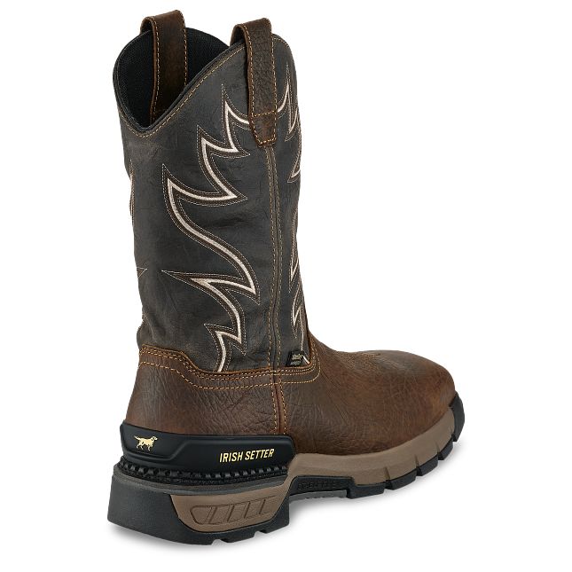 irish setter Two Harbors Men's 11-inch Waterproof Leather Safety Toe Pull-On Boot
