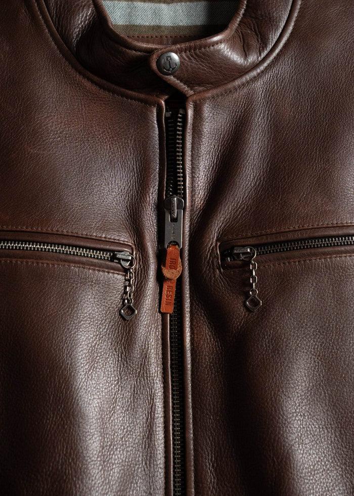 Iron And Resin Bryce Cow Leather Jacket Dark Cognac