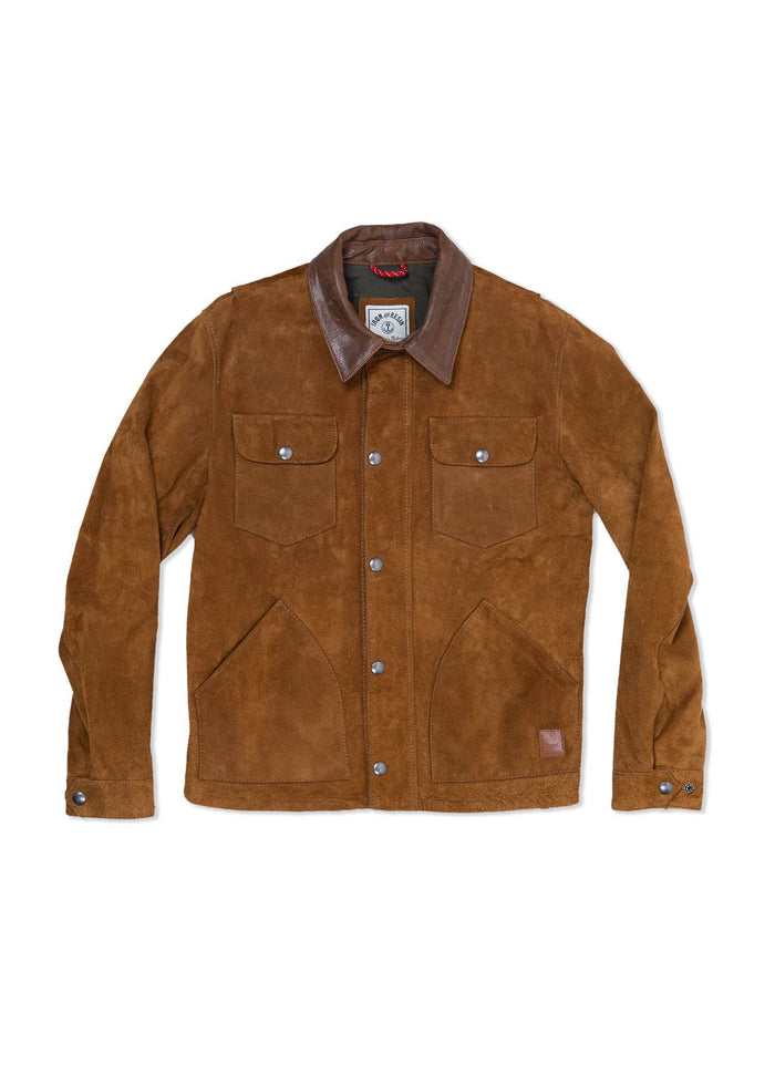 iron and resin Buffalo Cruiser Jacket Cognac Leather Collar