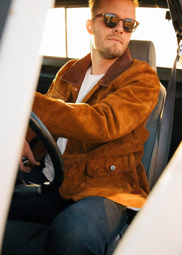 Iron And Resin Buffalo Rock Jacket Cognac Leather Collar