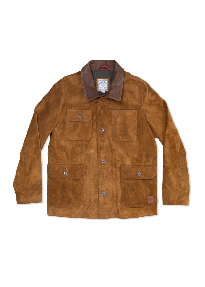 iron and resin Buffalo Rock Jacket Cognac Leather Collar