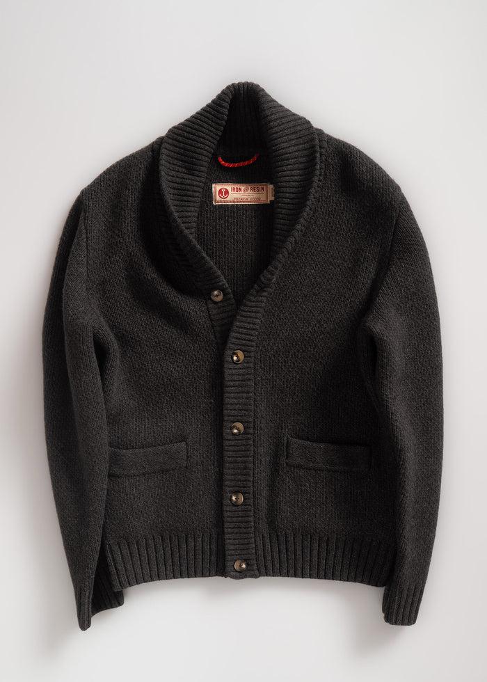 Iron And Resin Cabin Shawl Collar Sweater Heather Brown