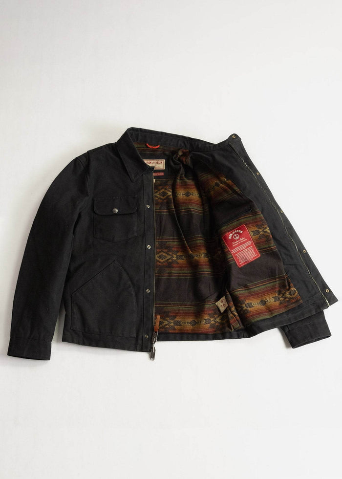 Iron And Resin Cruiser Jacket - Shelter Series Waxed Canvas Black