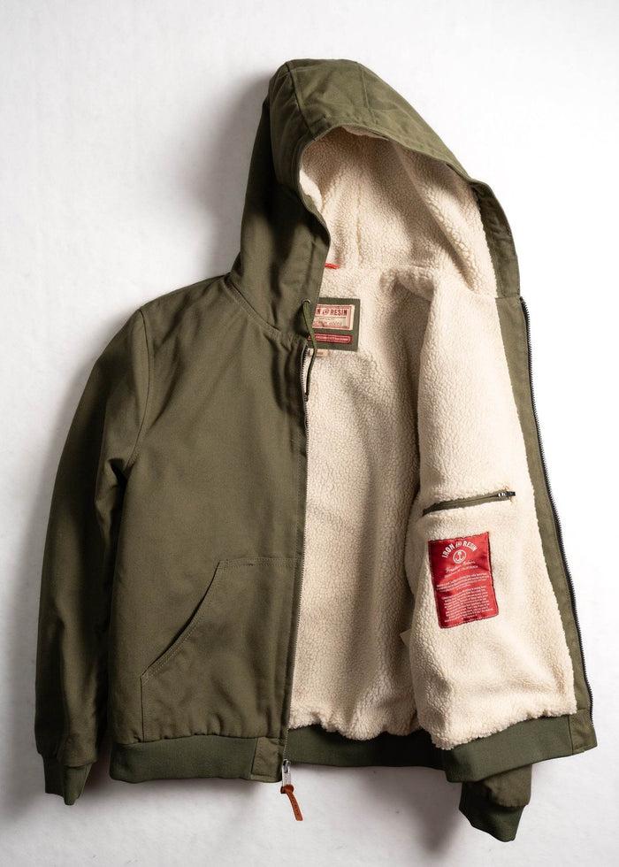 Iron And Resin Canvas Bunker Hoodie Olive