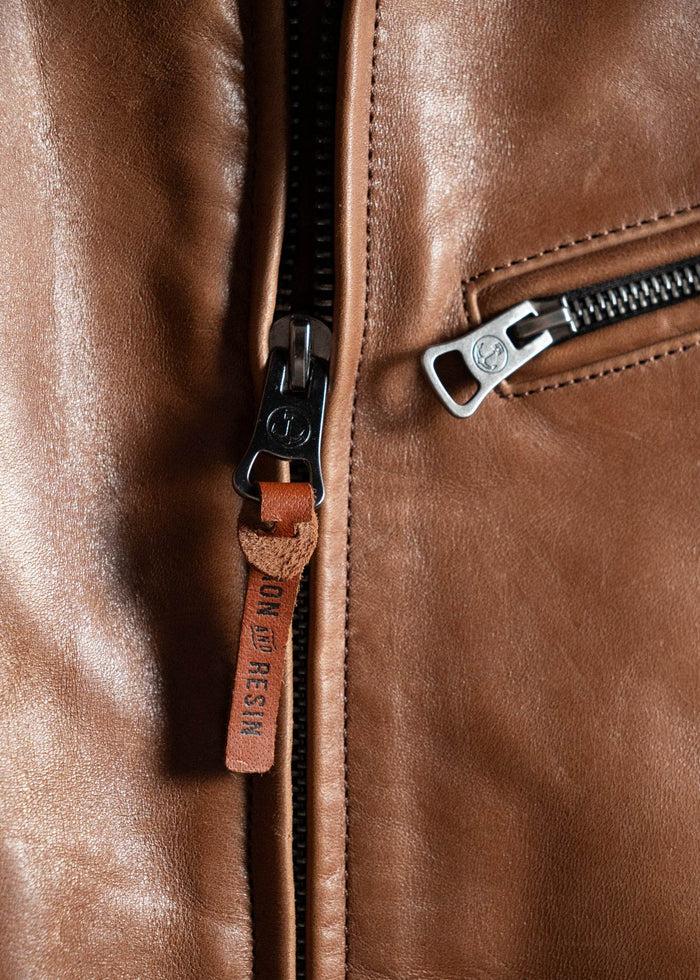 Iron And Resin Gambler Horse Leather Jacket Cognac