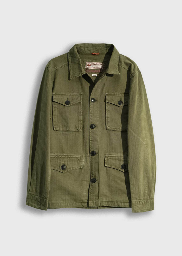 iron and resin Herringbone Military Jacket Army