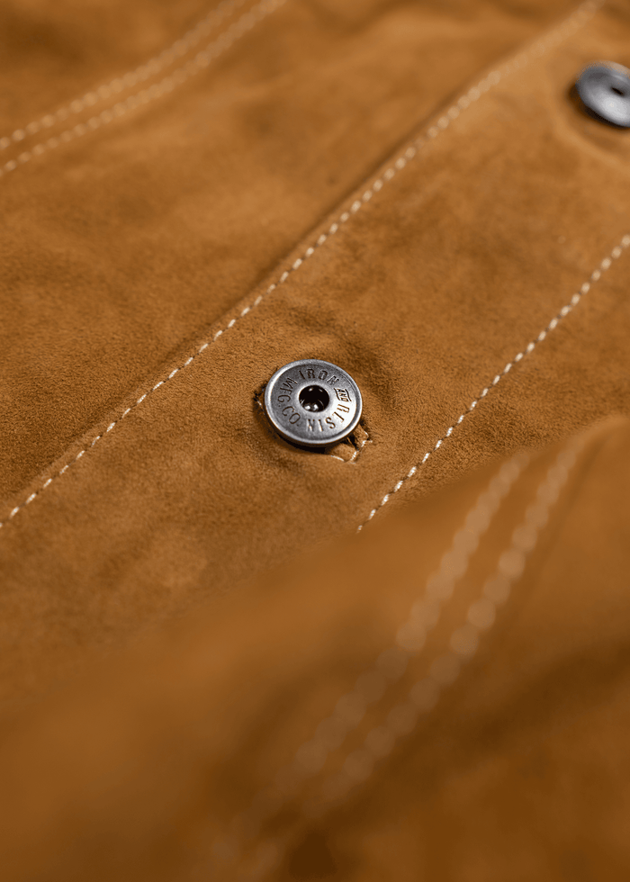 Iron And Resin Highwayman Goat Suede Jacket Cognac