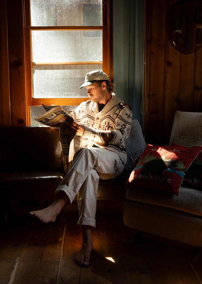 Iron And Resin Wincha Shawl Collar Sweater Natural