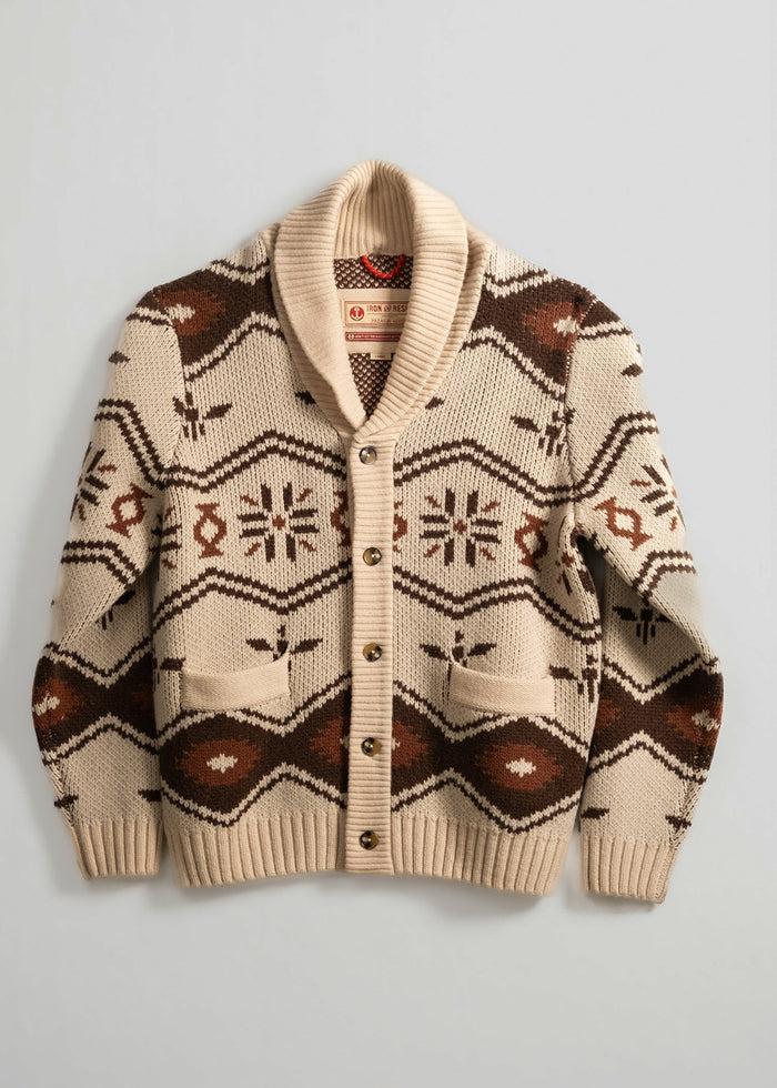 iron and resin Wincha Shawl Collar Sweater Natural