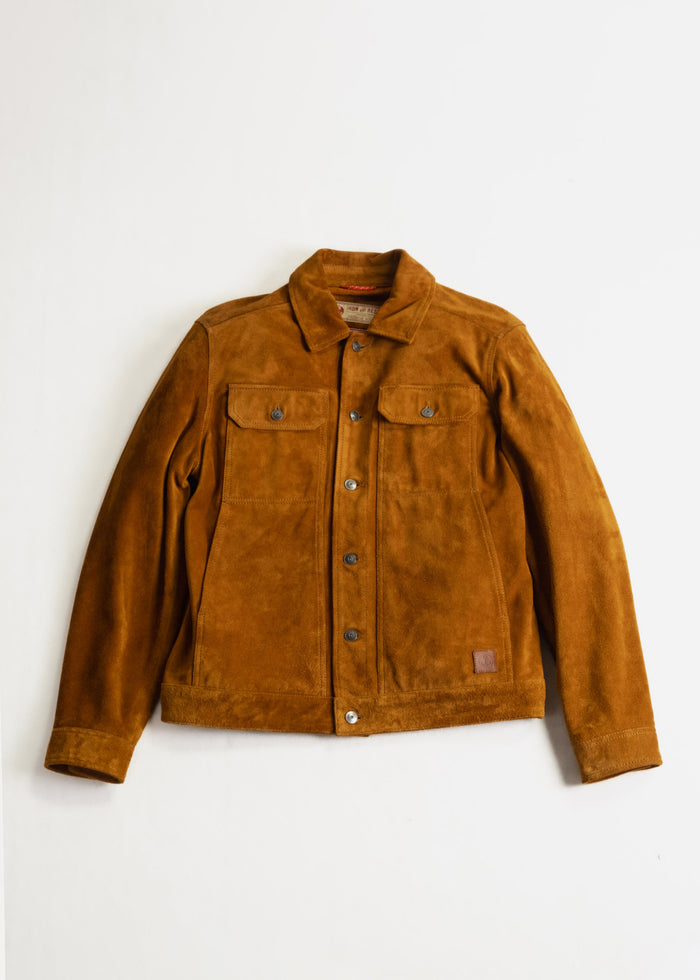 iron and resin Mechanic Jacket Buffalo Suede Cognac