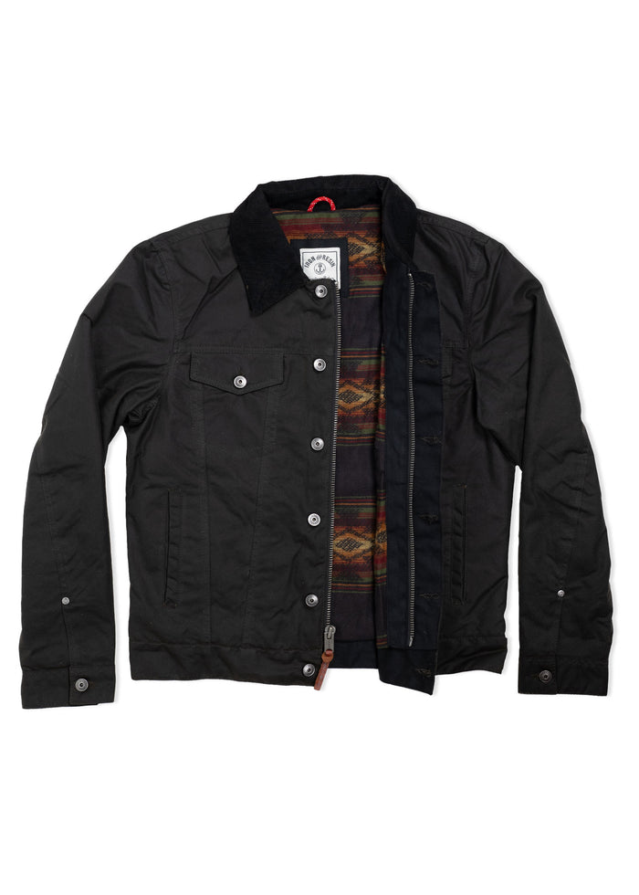 Iron And Resin Scout Jacket - Halley Stevensons Waxed Canvas Vintage Black