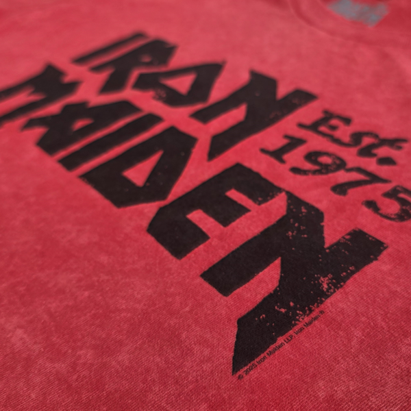 Iron Maiden Est. 1975 Logo Vintage Red Tee