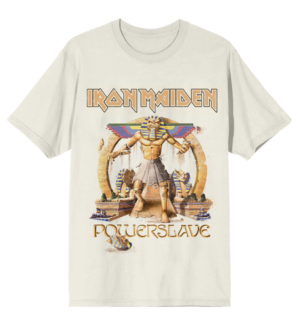 iron maiden Powerslave Pharaoh Ivory Tee