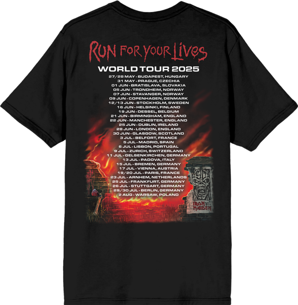 Iron Maiden Run For Your Lives 2025 Tour Tee