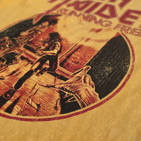 Iron Maiden Running Free Vintage Gold Tee