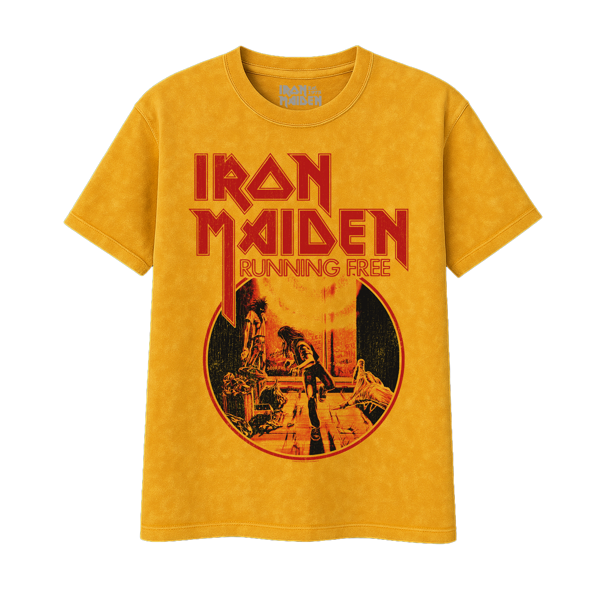 iron maiden Running Free Vintage Gold Tee