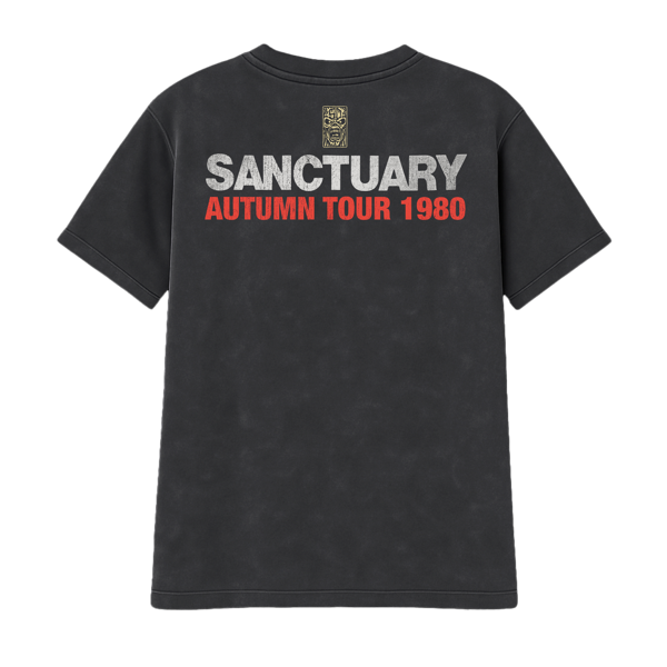 Iron Maiden Sanctuary Eddie 1980 Tour Vintage Black Tee