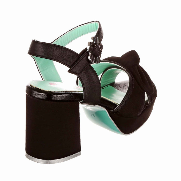 Irregular Choice Black Classic 70s Strappy Block Heel Sandals | Summer Stroll