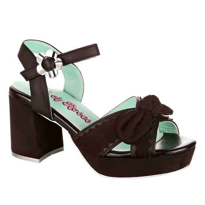 irregular choice Black Classic 70s Strappy Block Heel Sandals | Summer Stroll
