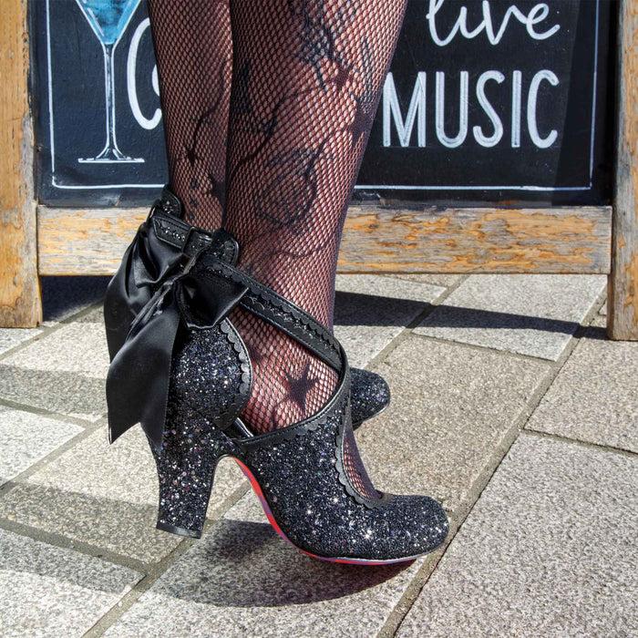 Irregular Choice Black Petrol Iridescent Strappy High Heel Fancy Shoes | Pomp It Up