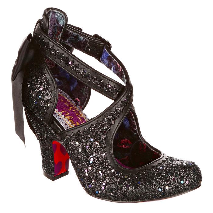 irregular choice Black Petrol Iridescent Strappy High Heel Fancy Shoes | Pomp It Up