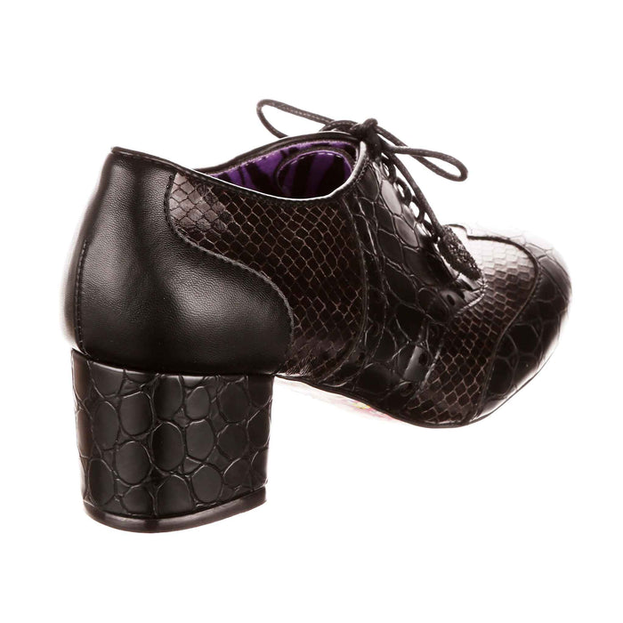 Irregular Choice Black Preppy Smart Girly Oxford Lace Up Heels | Clara Bow