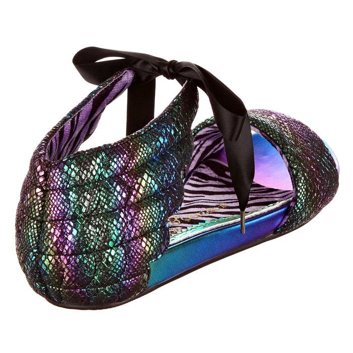 Irregular Choice Black Rainbow Ankle Tie Flat Open Toe Sandals | Winging It