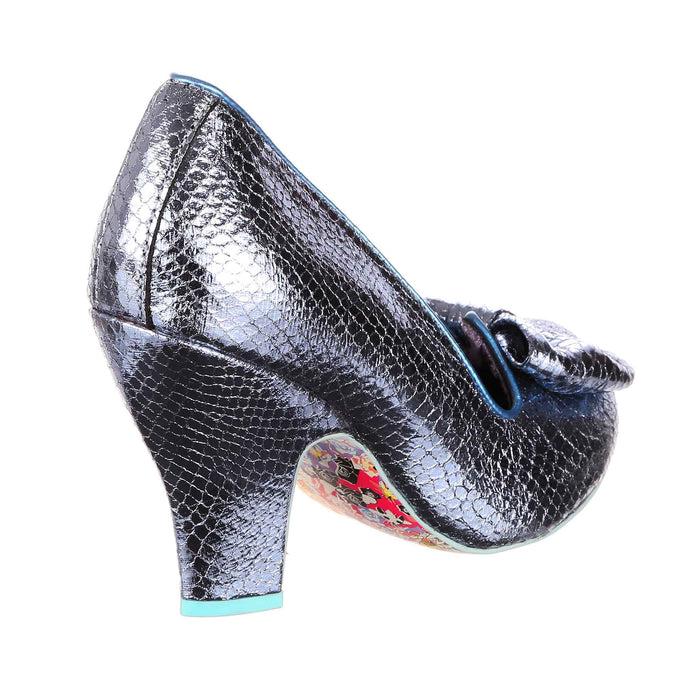 Irregular Choice Blue Shiny Vintage Style High Heels | Just In Time