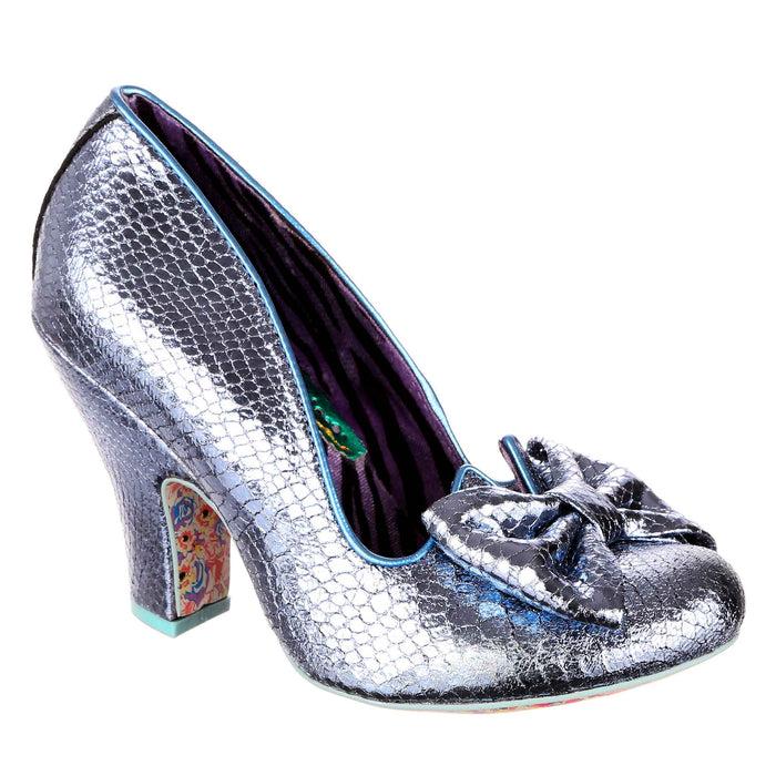 irregular choice Blue Shiny Vintage Style High Heels | Just In Time