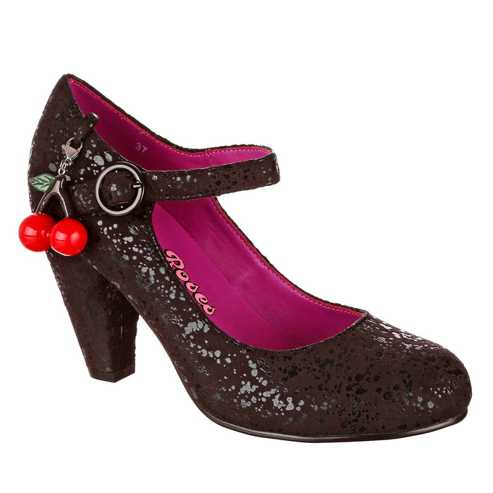 irregular choice Cherry Champ | High Heeled Black Fleck Pin Up Style Shoes | Irregular Choice
