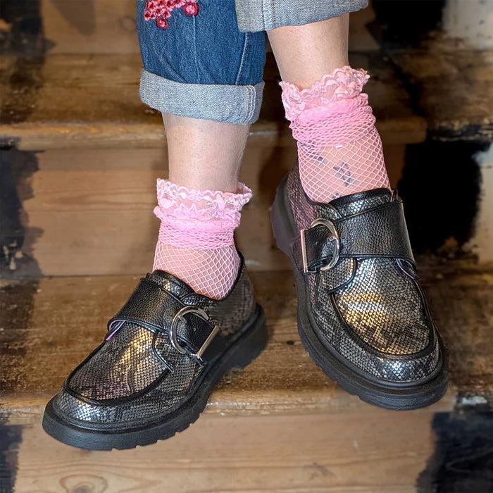 Irregular Choice Coz Of You | Black Buckle Brogue Flat Shoes | Irregular Choice